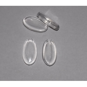 Plaqueta Silicone Oval - Encaixe Lateral 13mm C/ 5 Pares