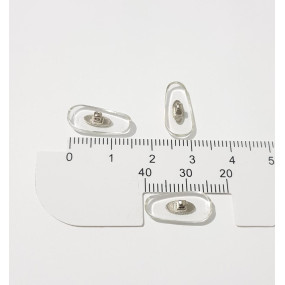 Plaqueta Ray Ban - Prata 15mm Siliconada Parafuso (10 Pares)
