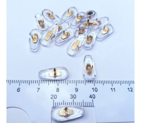 Plaqueta Ray Ban - Dourada 15mm Siliconada Encaixe (PAR)