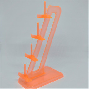 Expositor Pedestal 4 Lugares em Acrilico Laranja