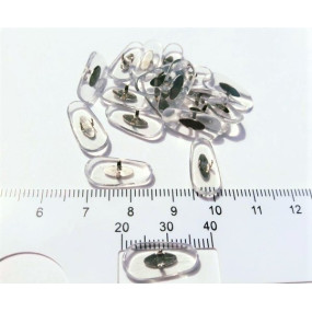 Plaqueta Ray Ban - Prata 12mm PVC Paralela (10 PARES)
